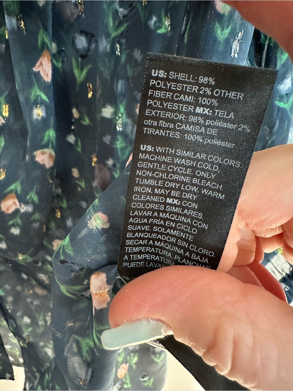 White House Black Market Teal Floral Sheer Blouse & Matching Tank, Large - Picture 6 of 10